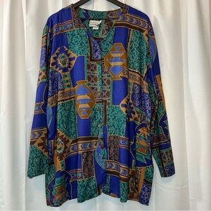 August Max Aztec Lightweight Button Down Shirt - Size 1X